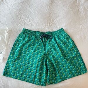 Vilebrequin Turquoise Turtle Print Swim Trunks size XL